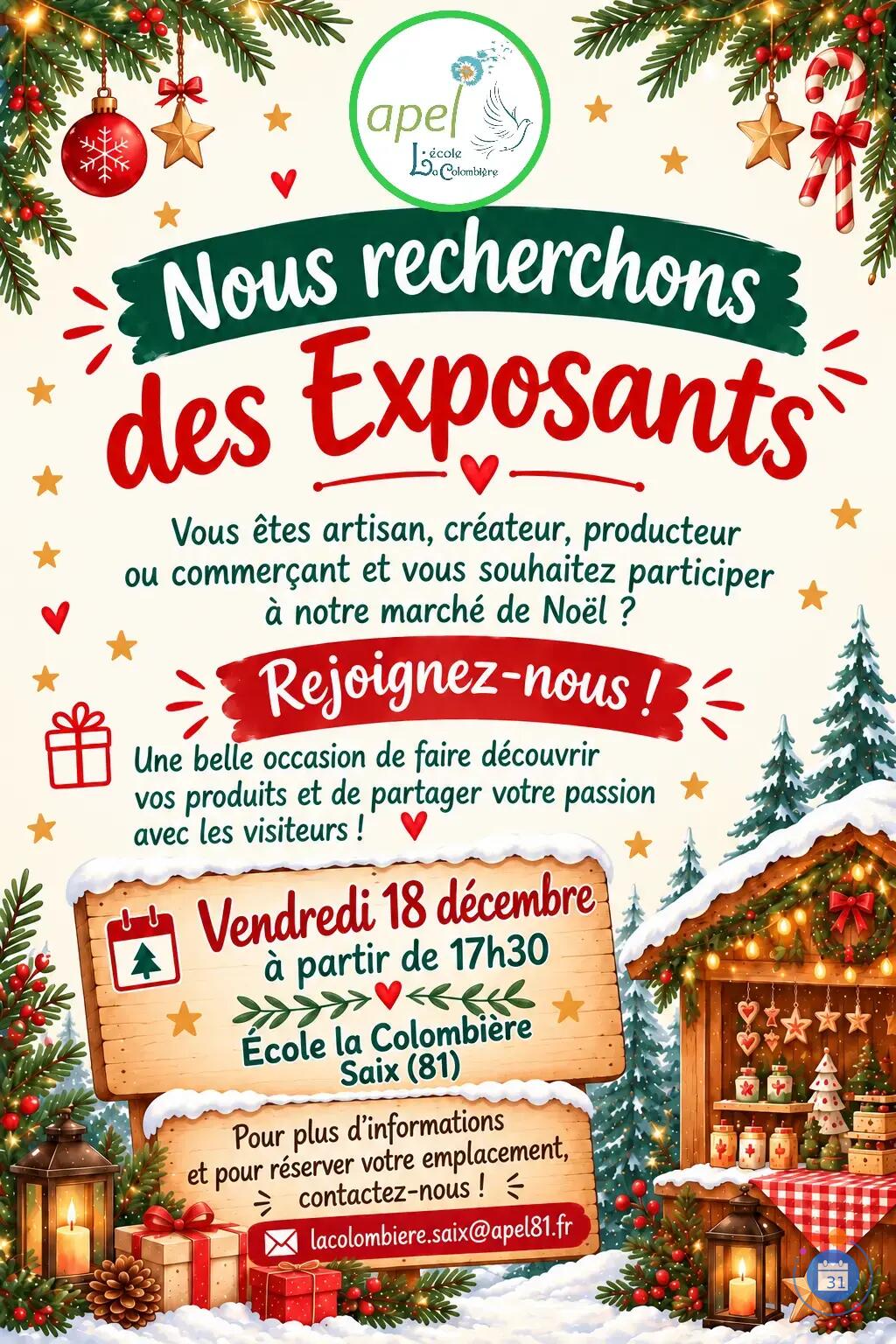 Image MARCHE DE NOEL DE L'ECOLE LA COLOMBIERE (photo 1)