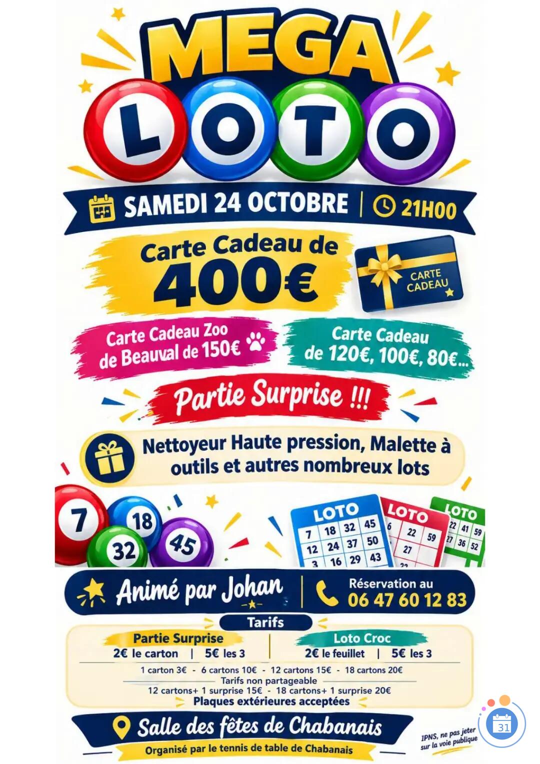 Image Loto du tennis de table de Chabanais (photo 1)