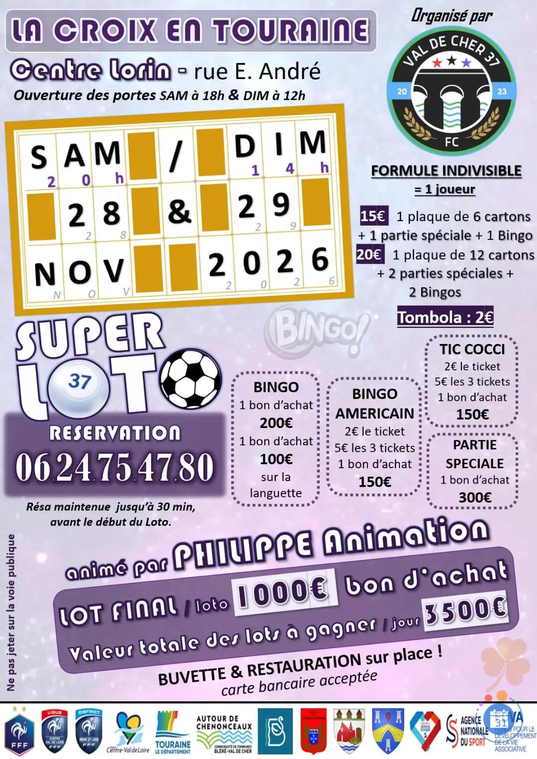 Image SUPER LOTO FC VAL DE CHER ANIME PAR PHILIPPE ANIMATION (photo 1)