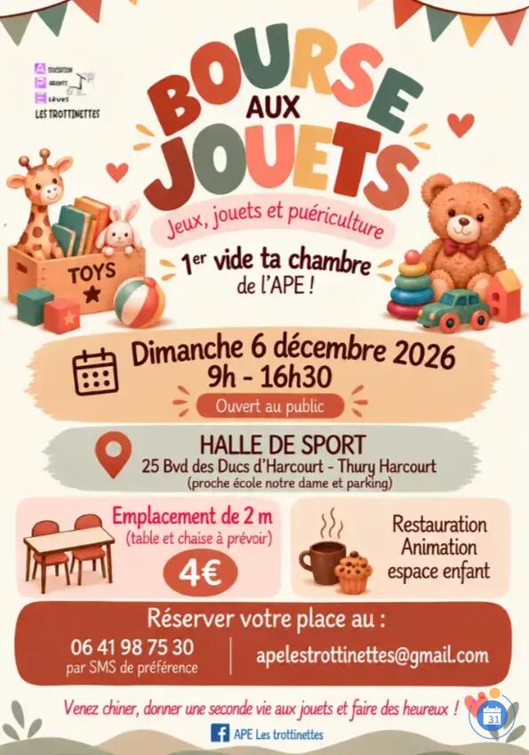 Image 1ere Bourse aux jouets, jeux, puériculture, vide ta chambre de l'APE (photo 1)