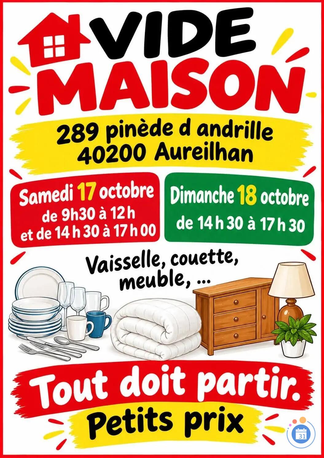 Image Vide maison tout doit disparaitre, vaisselle, couette (photo 1)