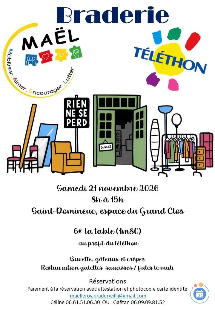 Image braderie de l'association Maël au profit du téléthon (photo 1)