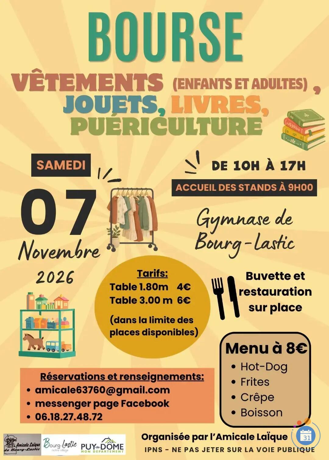 Image Bourse aux vêtements (enfants et adultes), jouets, livres, puériculture (photo 1)