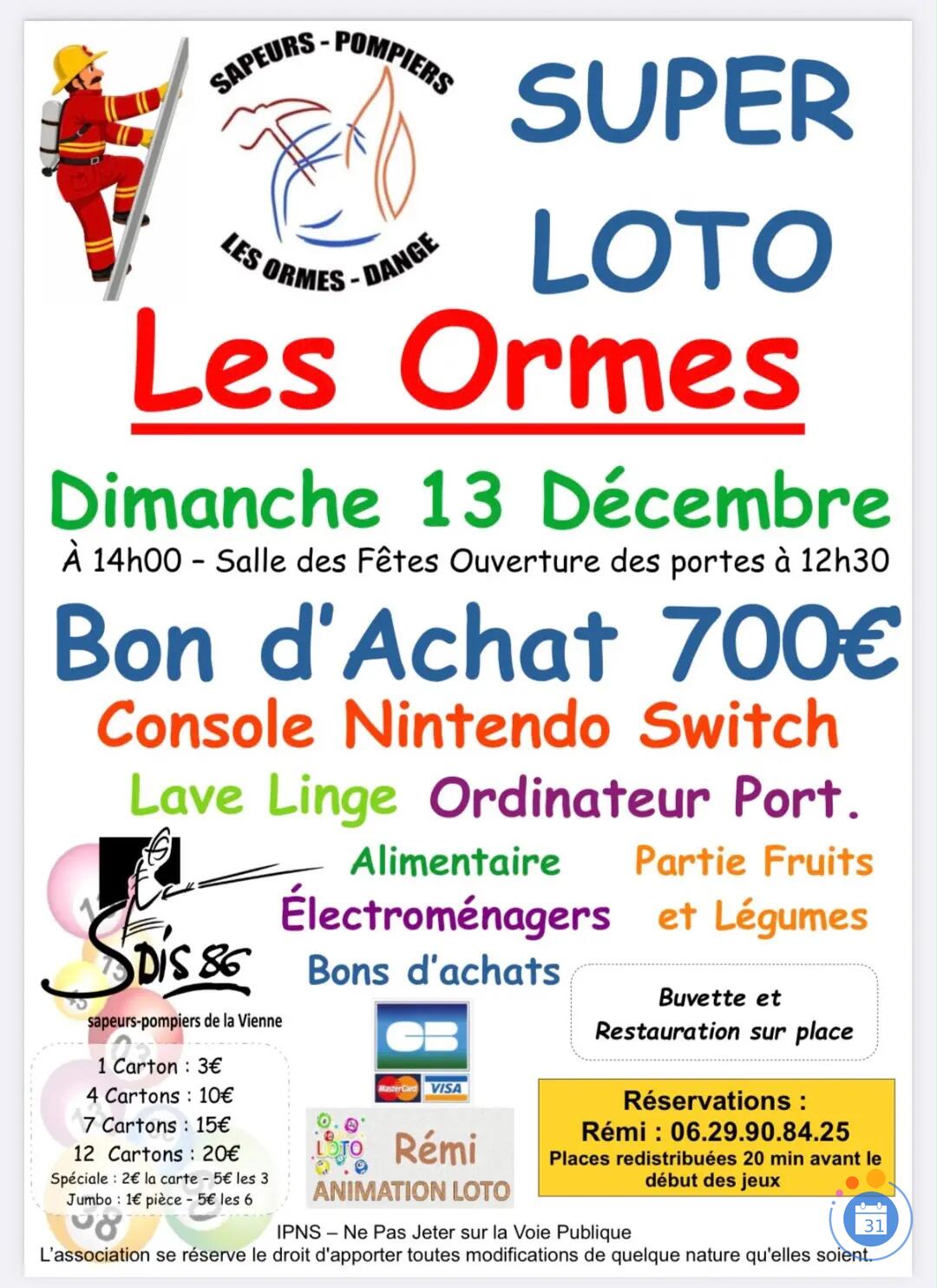 Image Super Loto des Pompiers animé par Rémi (photo 1)