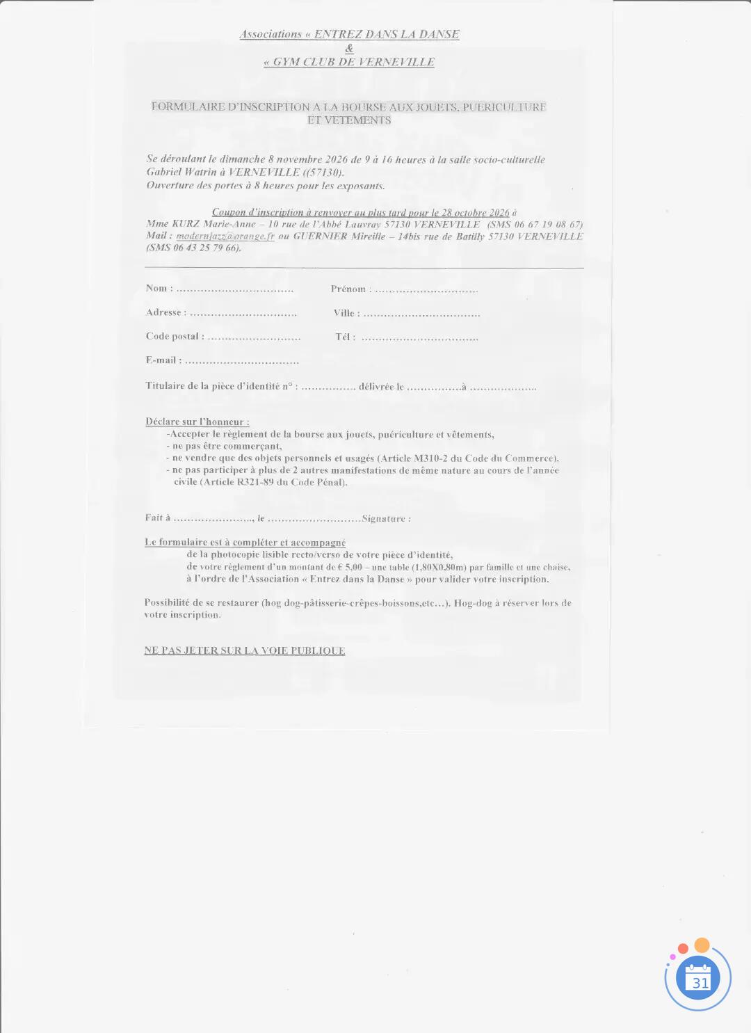 Image BOURSE AUX JOUETS-PUERICULTURE ET VETEMENTS (photo 2)