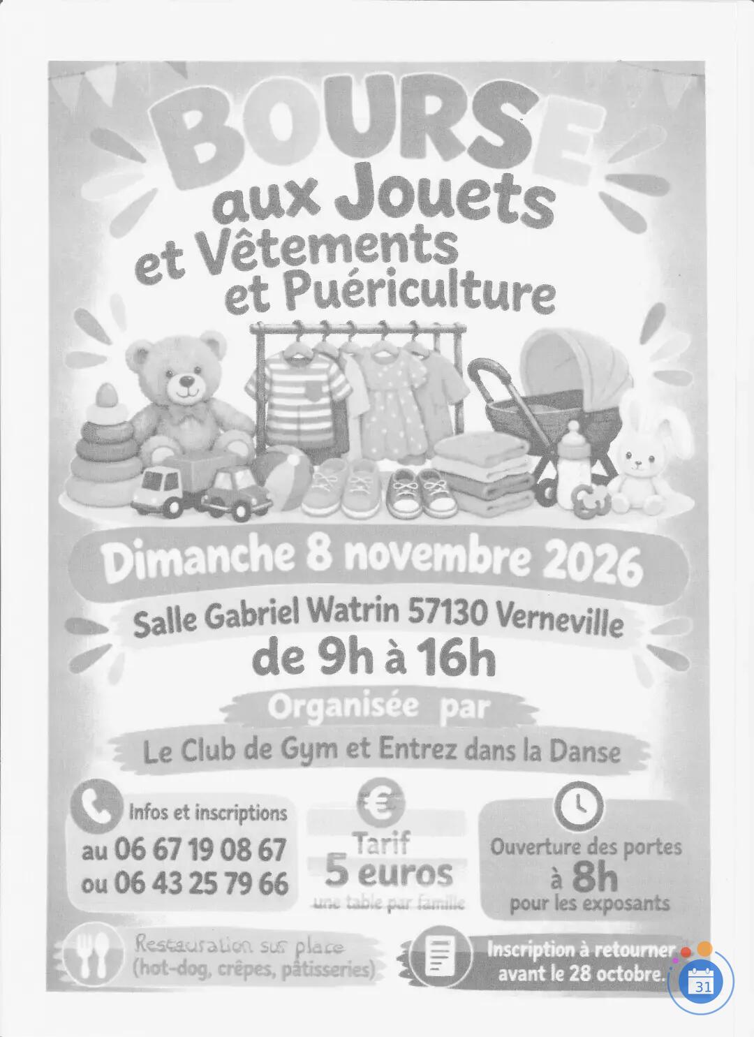 Image BOURSE AUX JOUETS-PUERICULTURE ET VETEMENTS (photo 1)