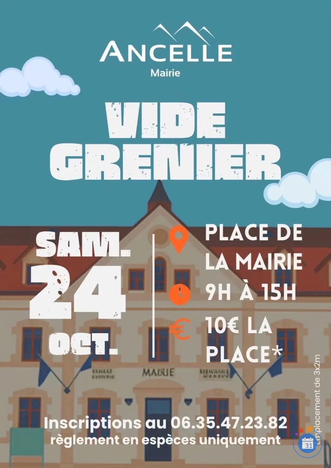 Image Vide greniers à Ancelle le 24/10 (photo 1)