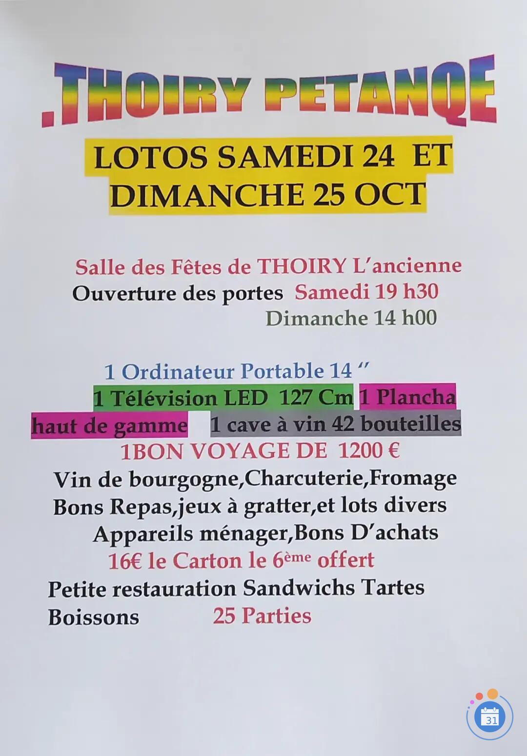 Image Loto thoiry pétanque (photo 1)