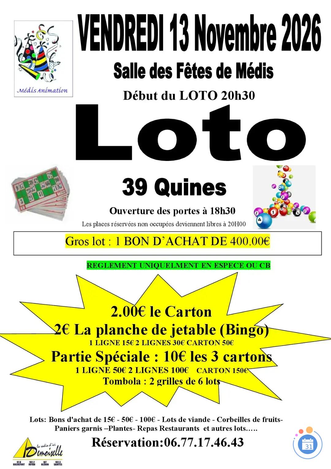 Image Loto Annuel de Médis Animation (photo 1)