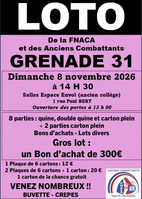 Image Loto de la FNACA et Anciens Combattants des Hauts Tolosan (photo 1)
