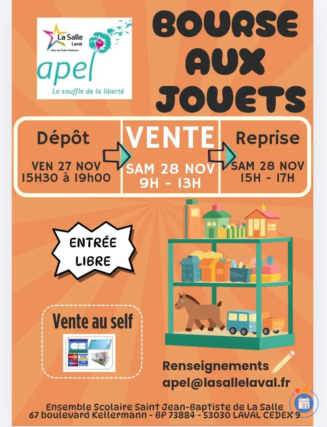 Image Bourse aux jouets de l’ensemble scolaire St Jean-Baptiste de la Salle (photo 1)