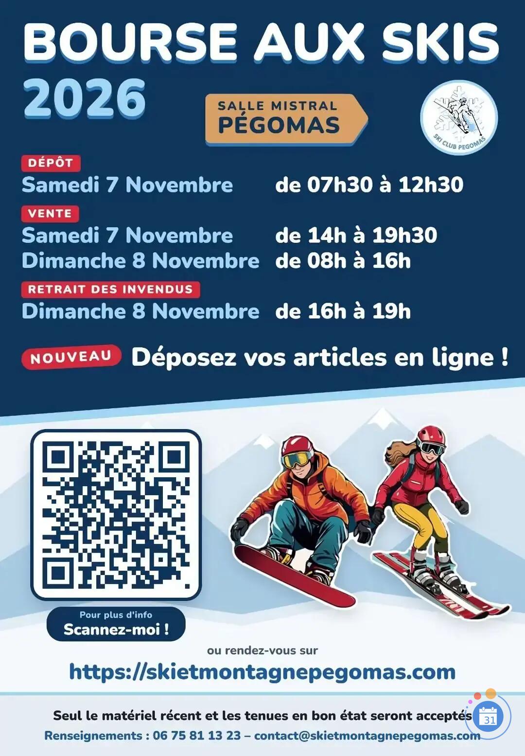 Image Bourse aux ski du SKI CLUB DE PÉGOMAS (photo 1)