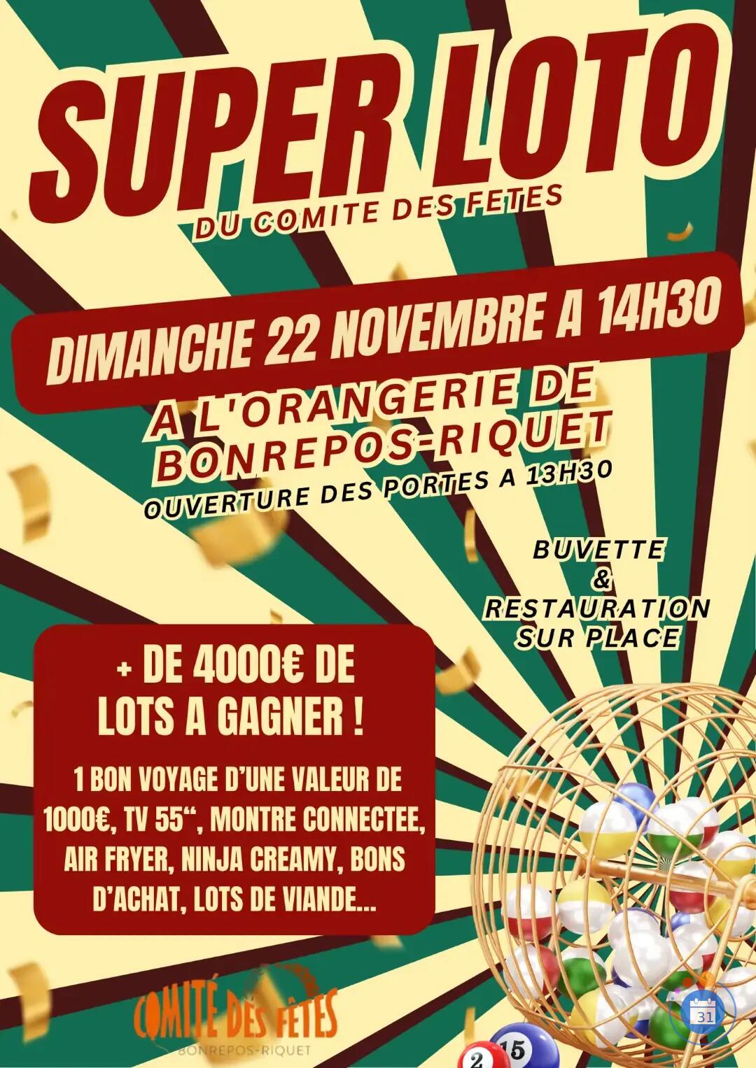 Image Super loto du Comité des Fêtes de Bonrepos-Riquet (photo 1)