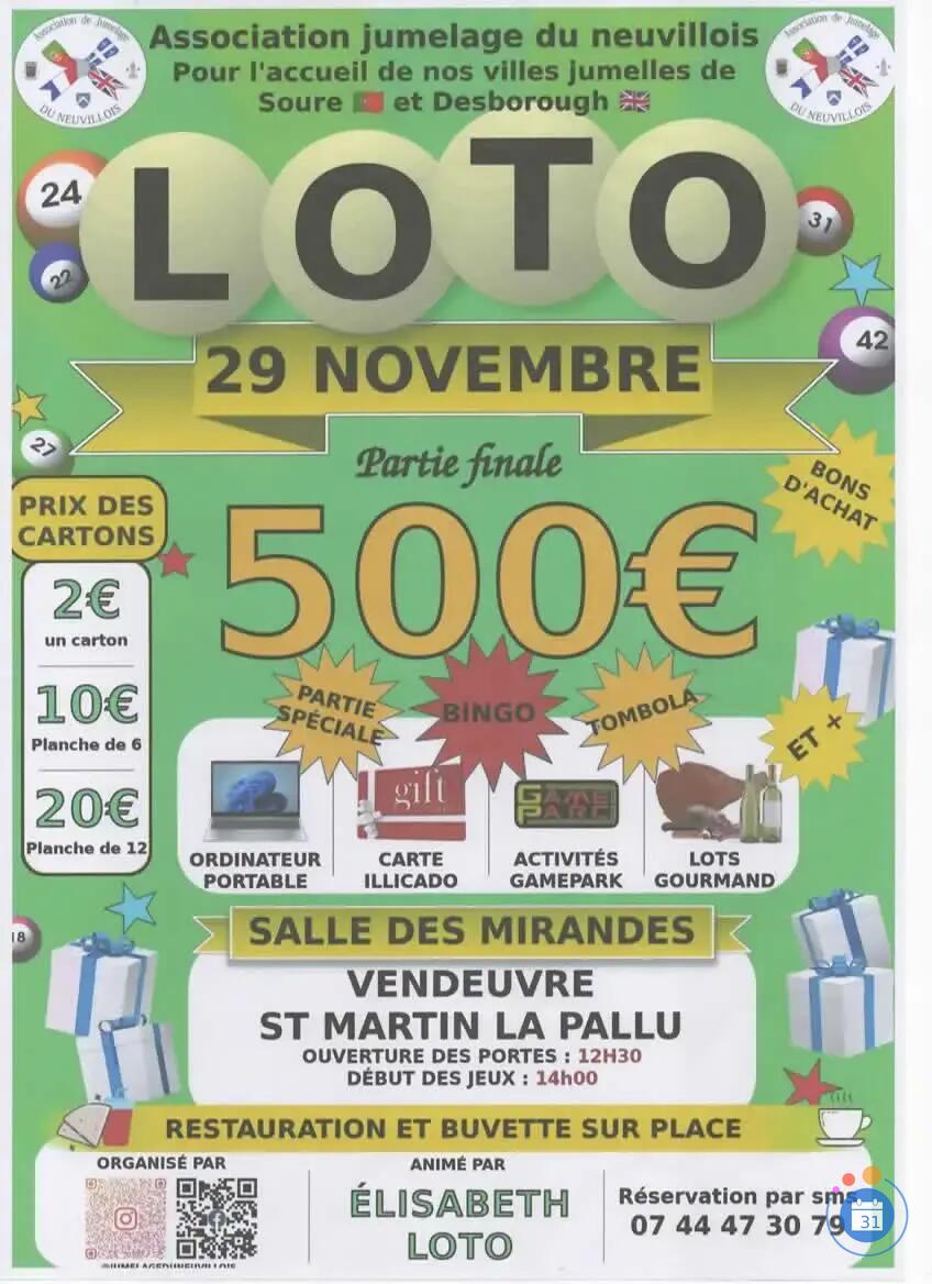 Image Loto Jumelage de Vendeuvre animé par Elisabeth Loto (photo 1)