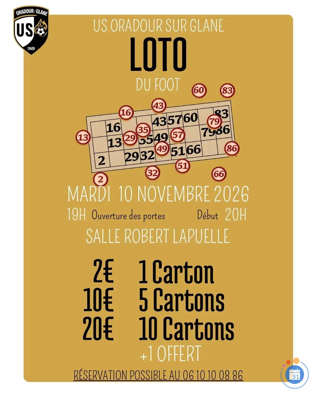 Image Loto annuel US Oradour-sur-Glane Football (photo 2)