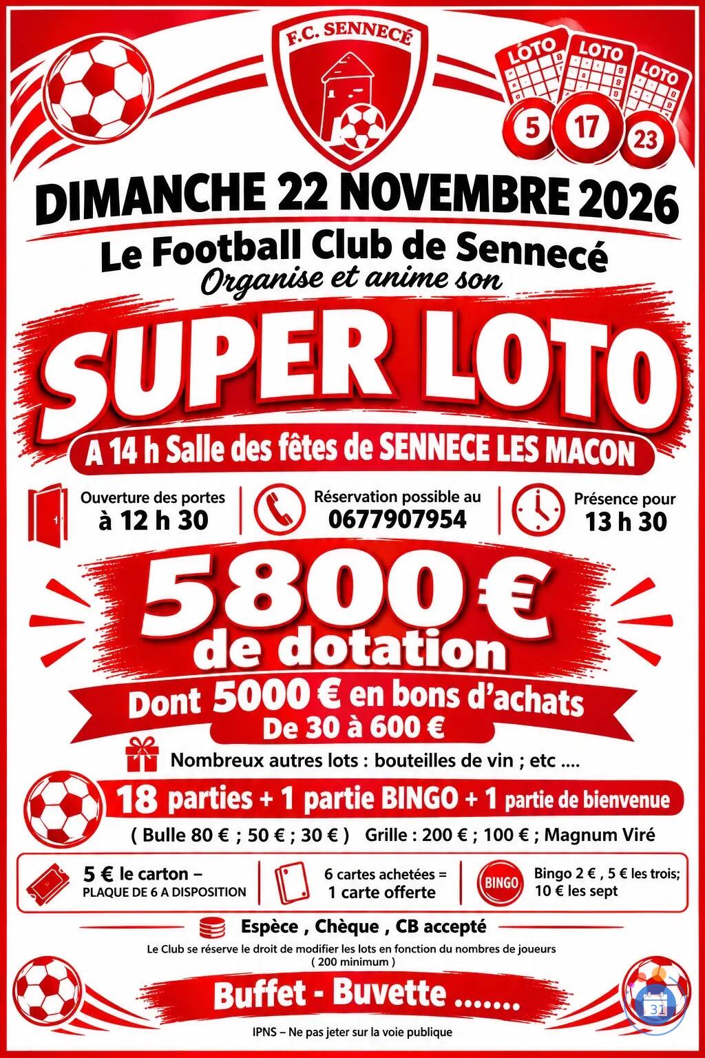 Image SUPER LOTO DU FC SENNECE LES MACON (photo 1)
