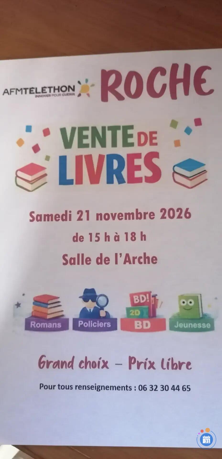 Image Vente de livres au profit du Téléthon (photo 1)
