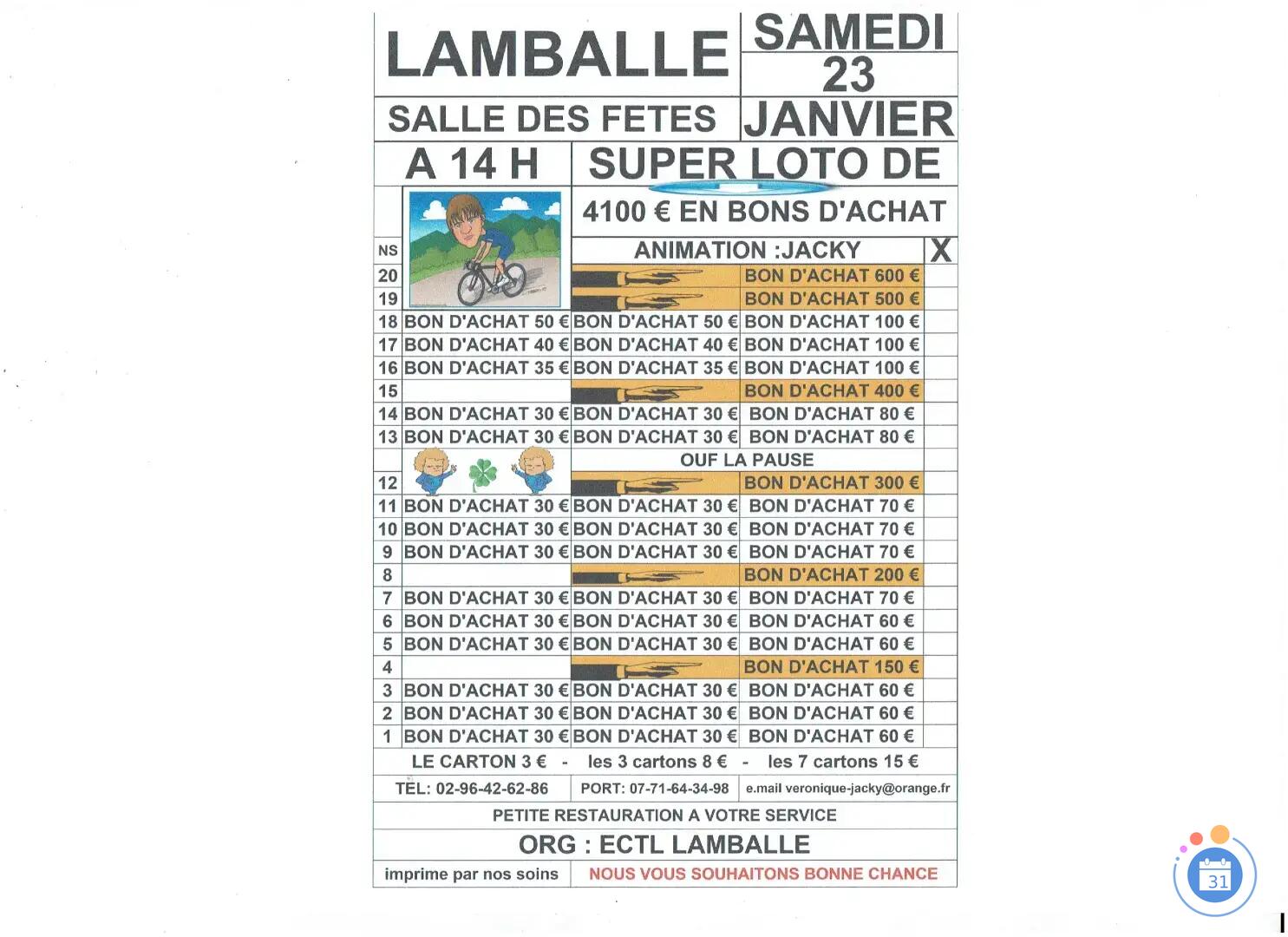 Image LOTO DOTE DE 4100€ ANIME PAR JACKY (photo 1)