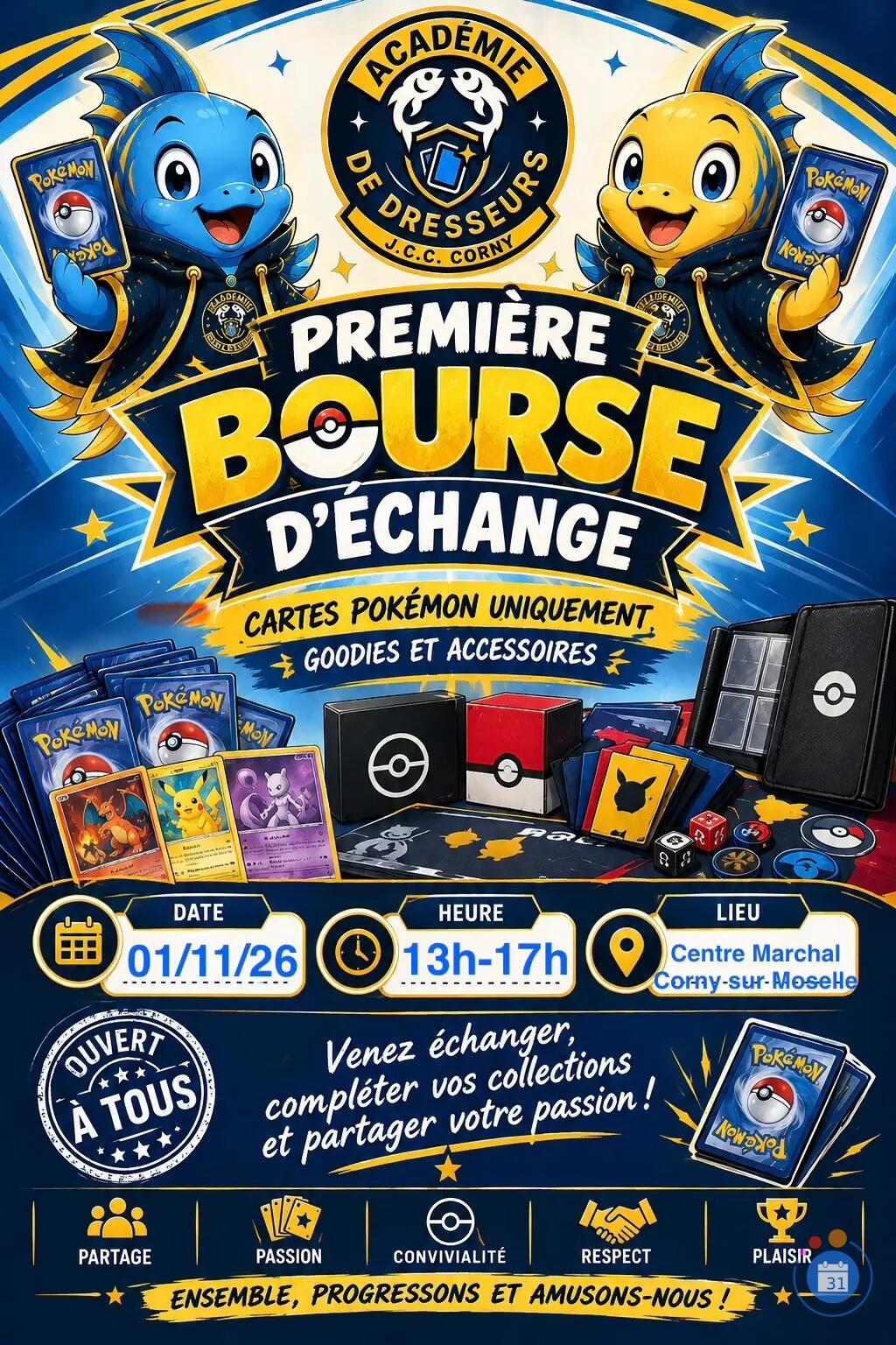 Image Première bourse d’échange Pokémon de l’association Académie dresseurs JCC CORNY (photo 1)
