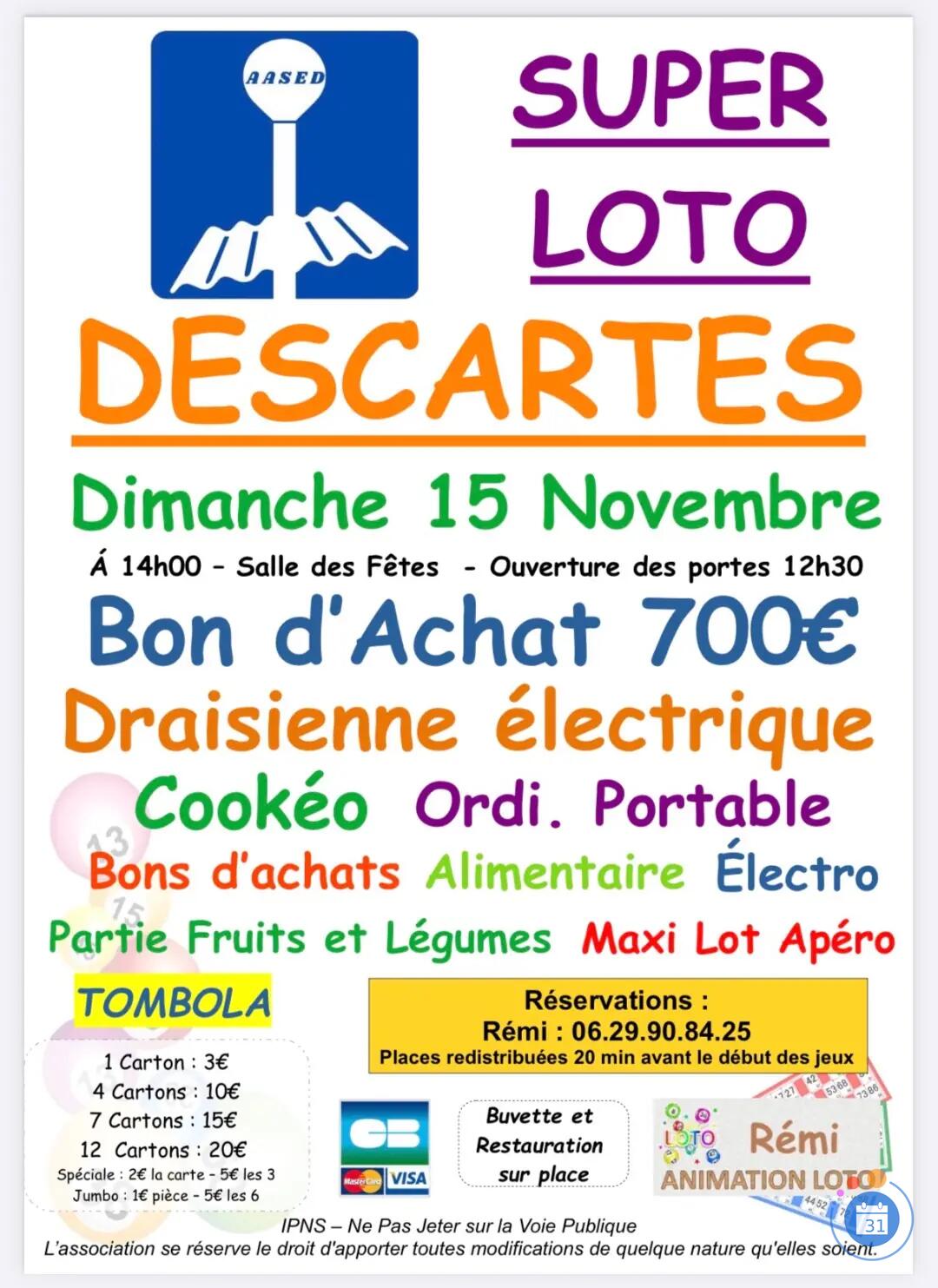 Image Super Loto de l’AASED animé par Rémi (photo 1)