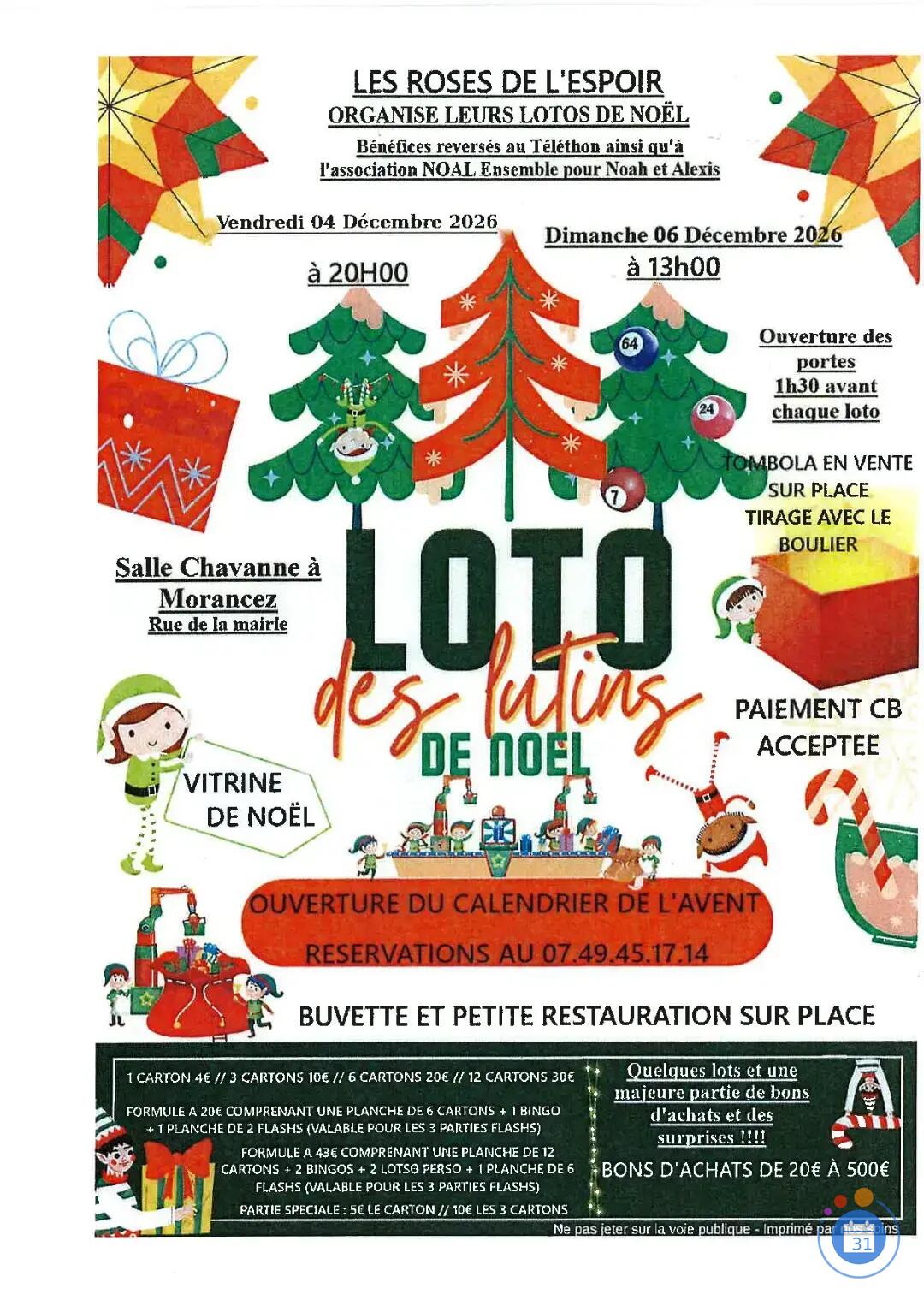 Image SUPER LOTO DE NOEL DES ROSES DE L'ESPOIR (photo 1)