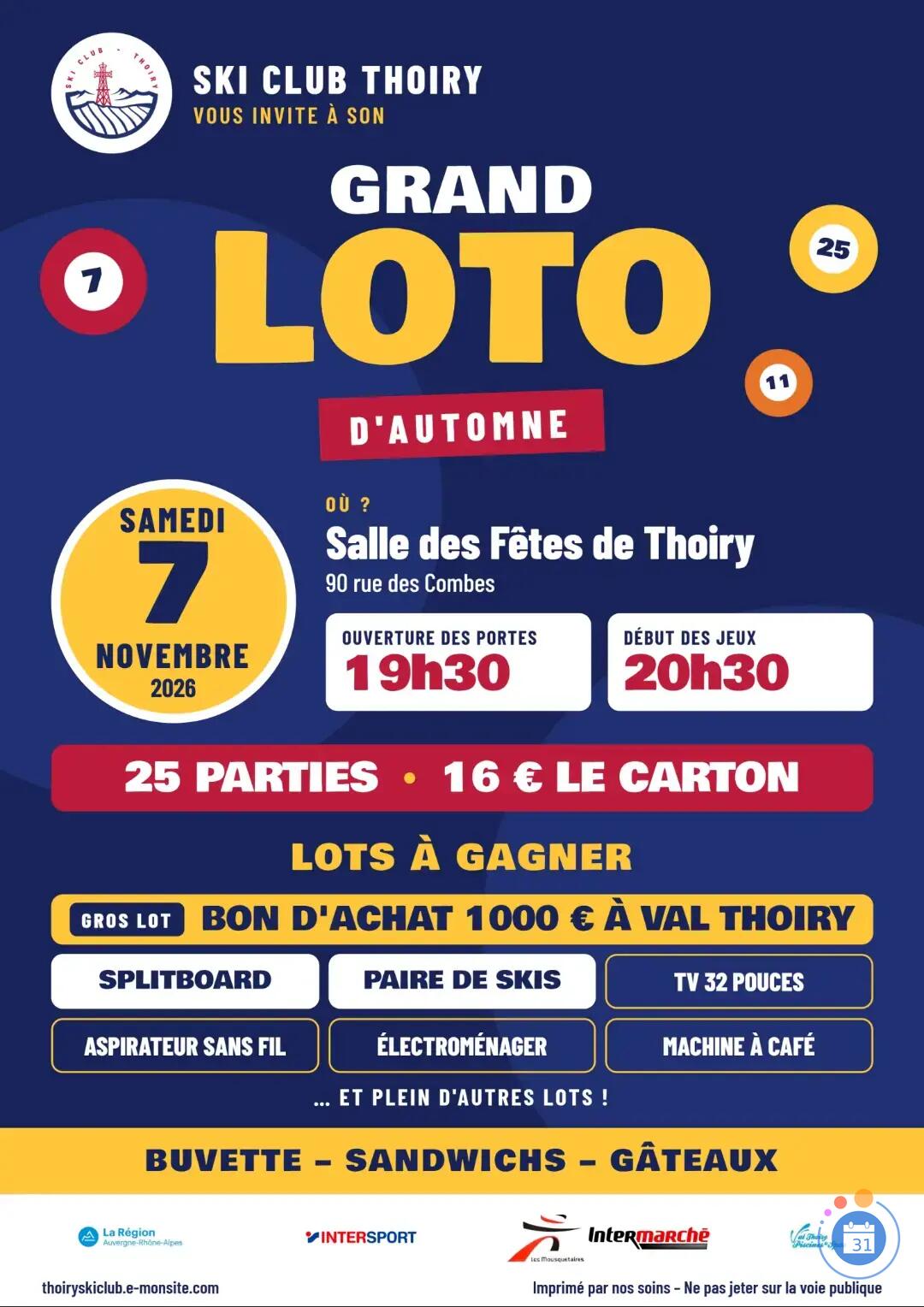 Image Grand Loto Ski Club Thoiry (photo 2)