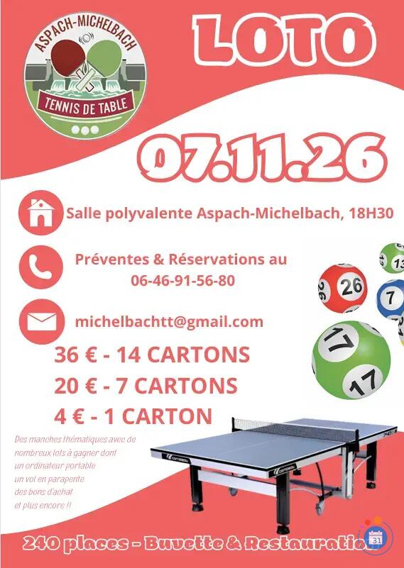 Image LOTO DU TENNIS DE TABLE D'ASPACH-MICHELBACH (photo 1)