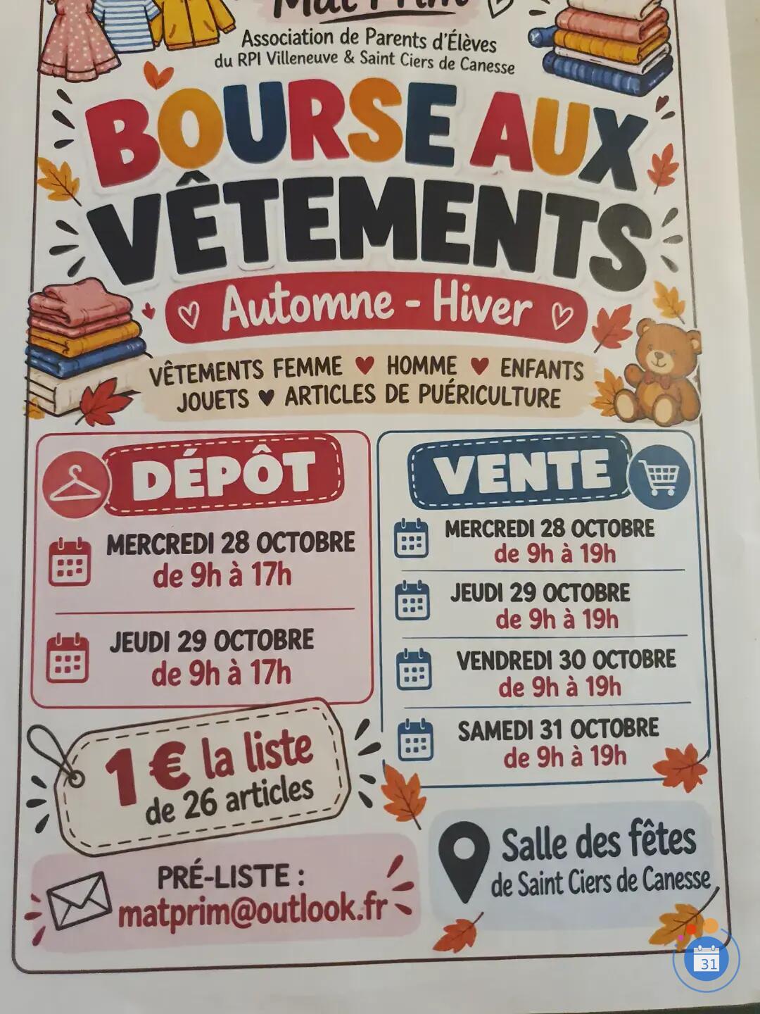 Image Bourse aux vêtements (photo 1)