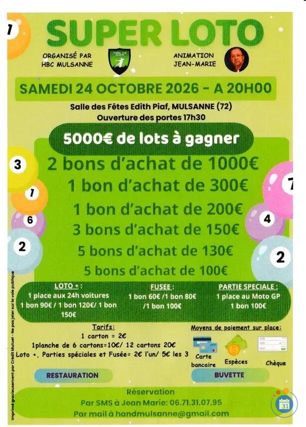 Image SUPER LOTO hand ball mulsanne ANIMATION JEAN MARIE (photo 1)