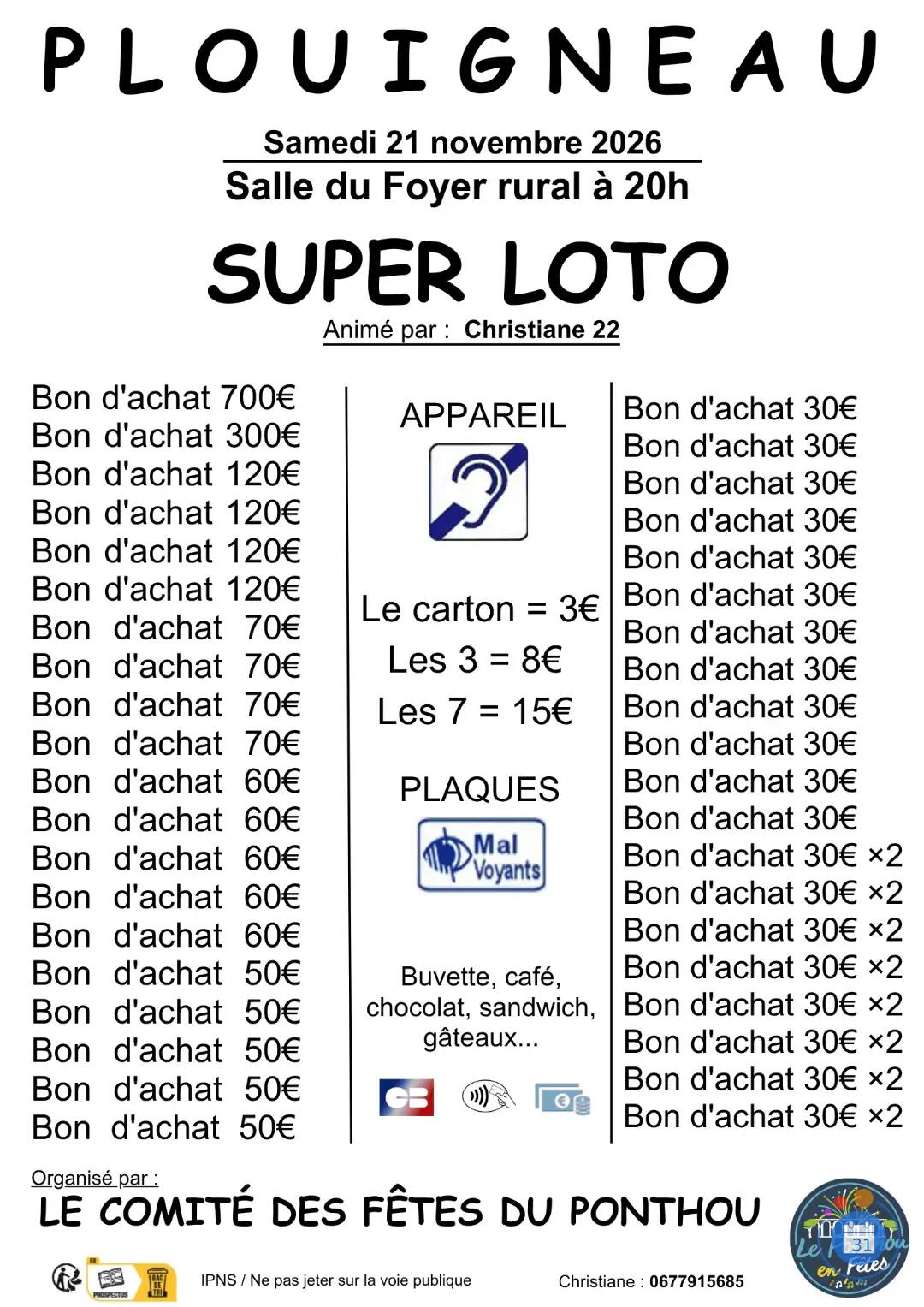 Image Loto du Comité des Fêtes du Ponthou (photo 1)