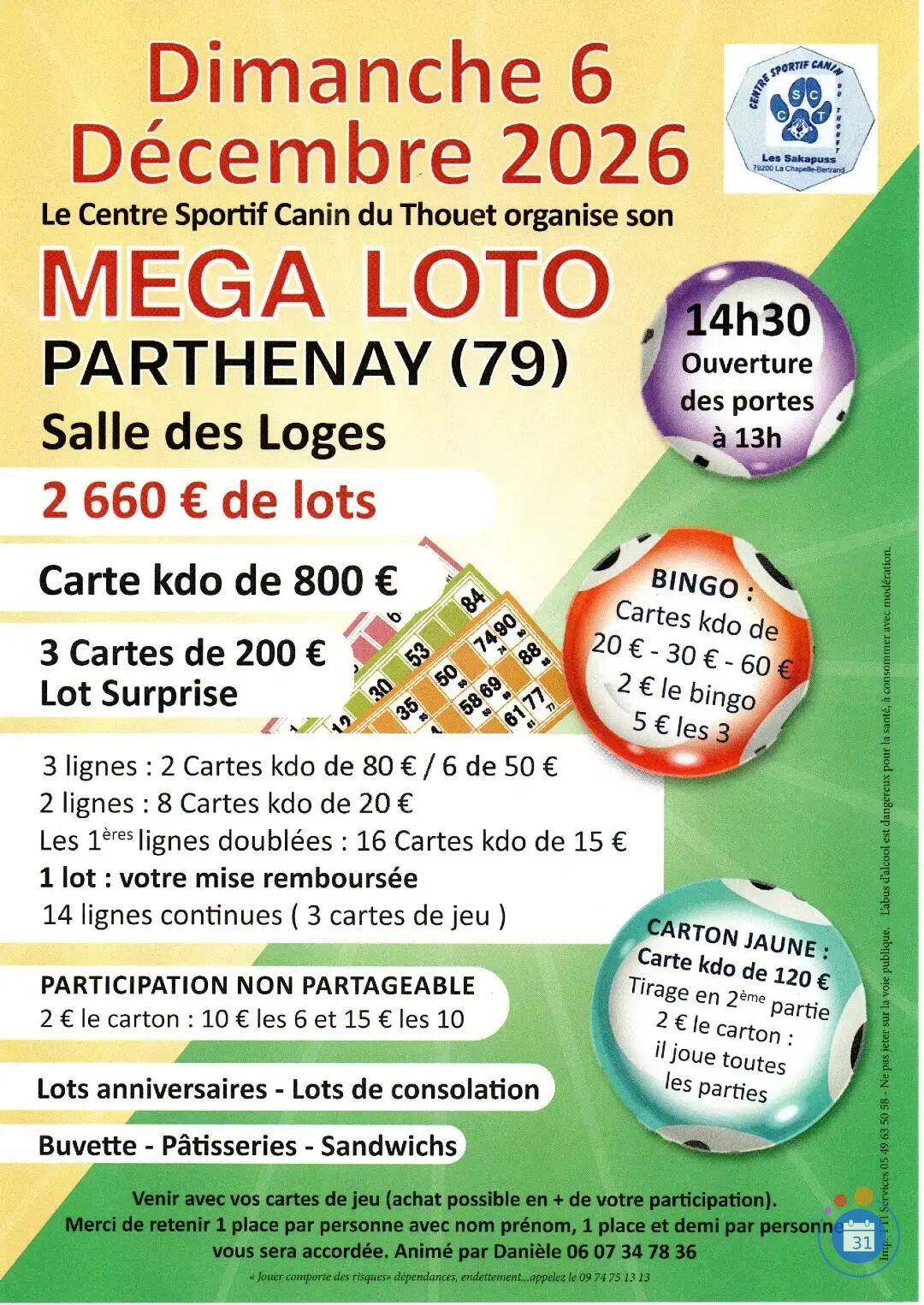 Image Méga Loto du Centre Canin Sportif du Thouet (photo 1)