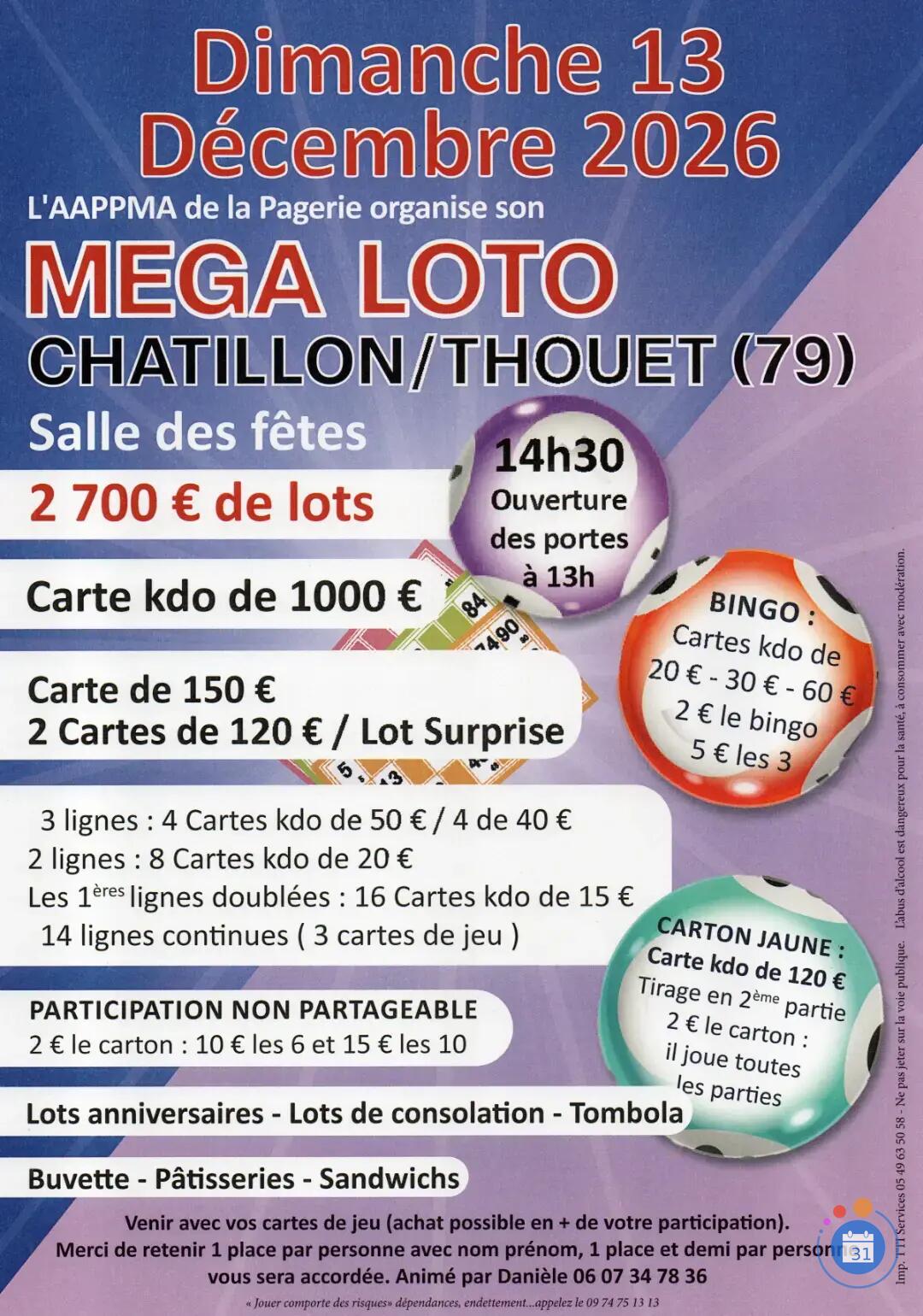 Image Méga Loto de AAPPMA DE LA PAGERIE (photo 1)