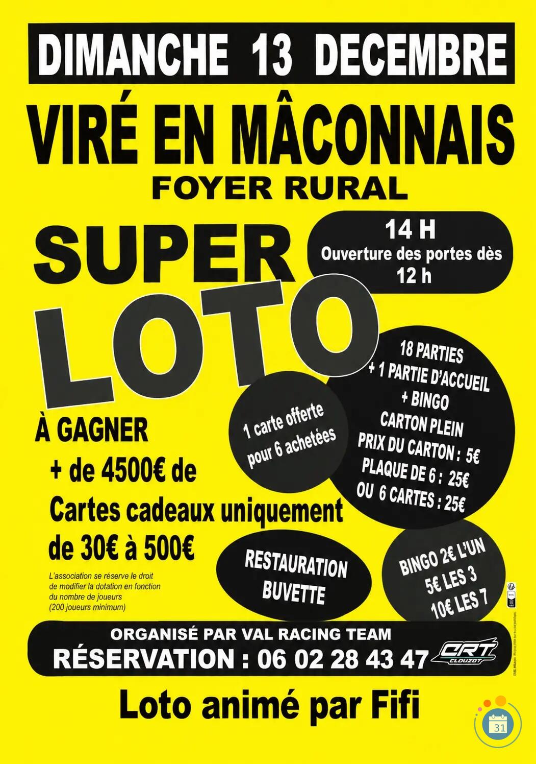 Image SUPER LOTO VIRÉ EN MÂCONNAIS (photo 1)