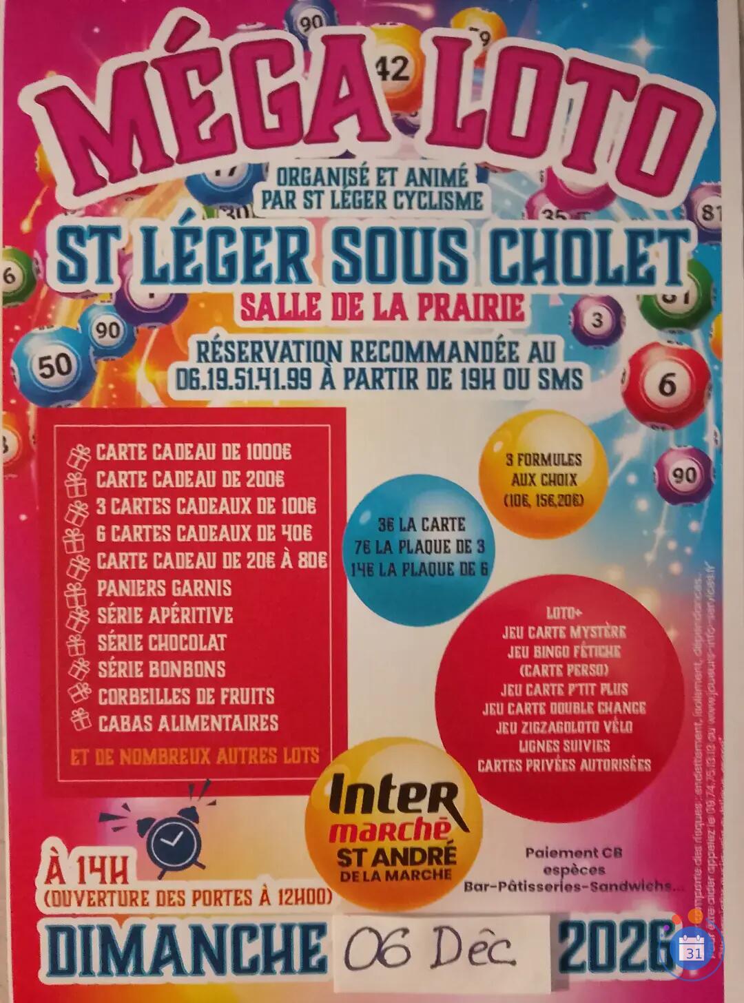 Image Mega loto (St Léger Cyclisme) salle de la prairie (photo 1)