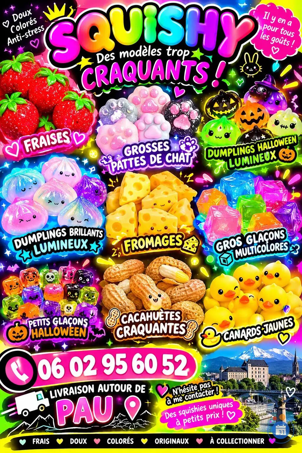 Image 🍓 GRANDE VENTE DE SQUISHIES À LONS (64140) 🧸 (photo 1)