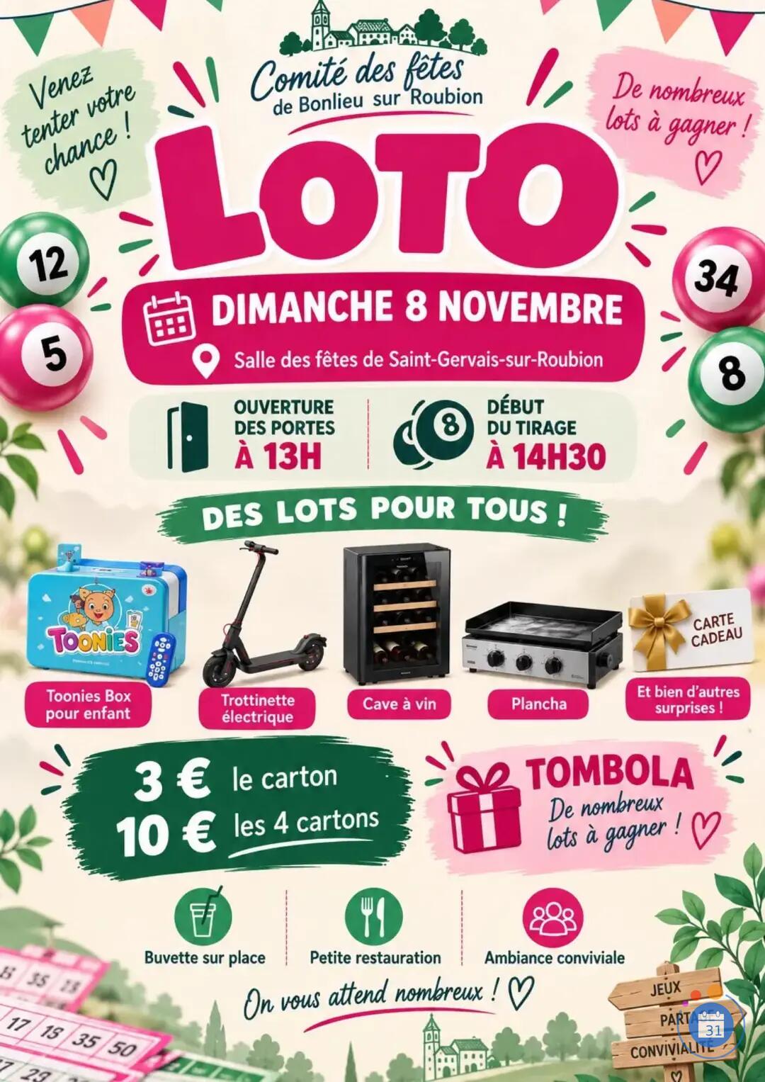 Image Loto du Comité des fêtes de Bonlieu sur Roubion (photo 1)