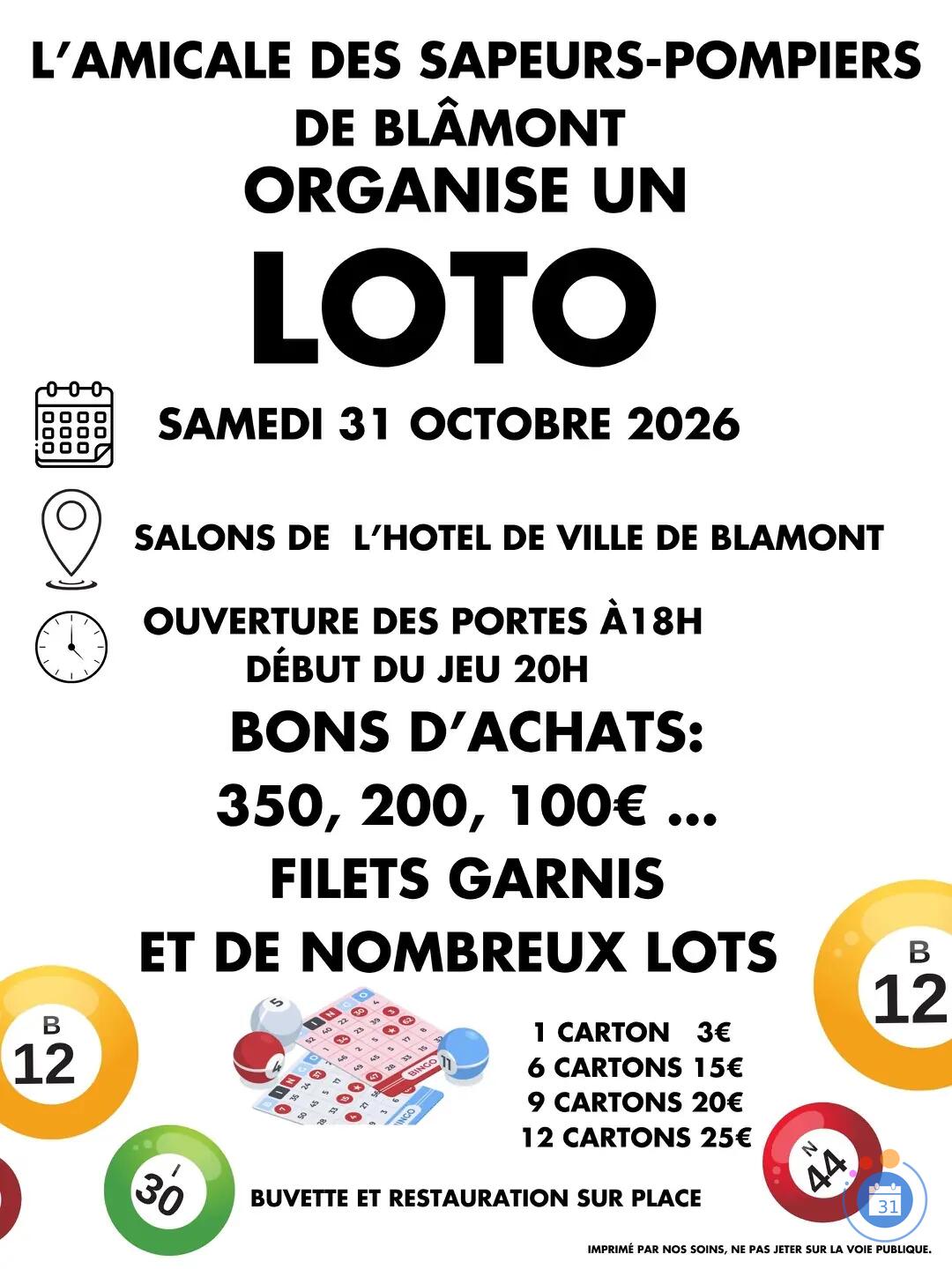 Image Loto organisé par l’Amicale des Sapeurs-Pompiers de Blâmont (photo 1)