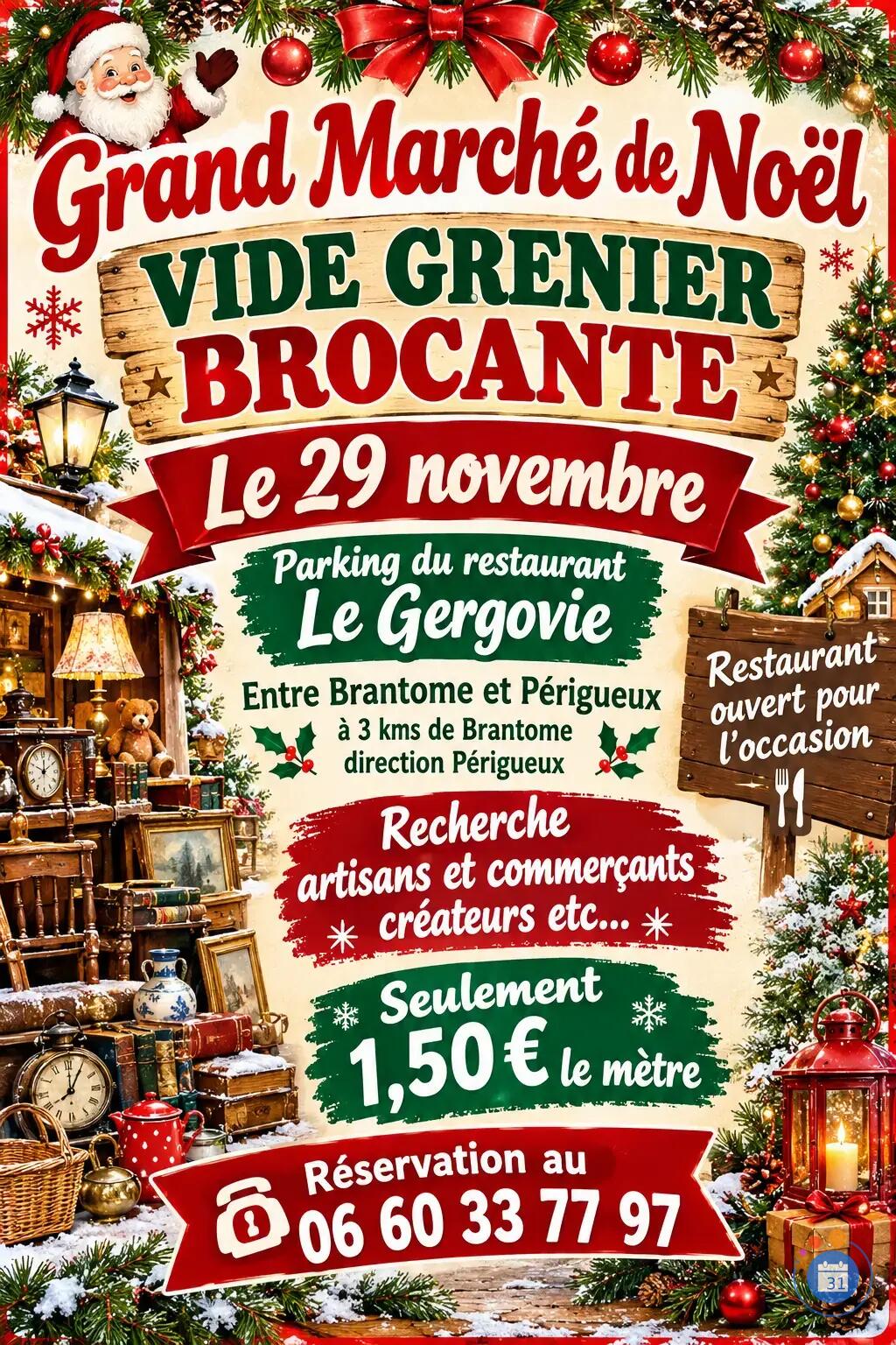 Image Grand marché de Noël vide grenier brocante (photo 1)