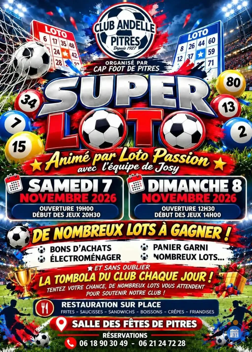 Image LOTO DU CLUB ANDELLE PITRES (club de foot) ANIME PAR LOTO PASSION (photo 1)