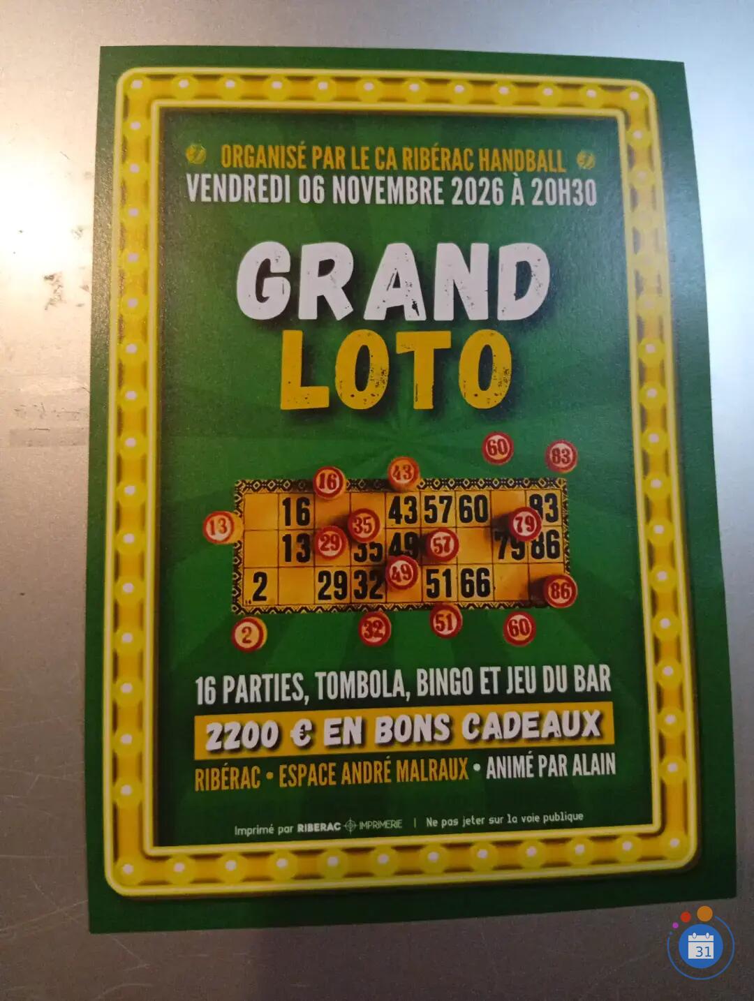Image Grand loto du CA RIBÉRAC HANDBALL (photo 1)