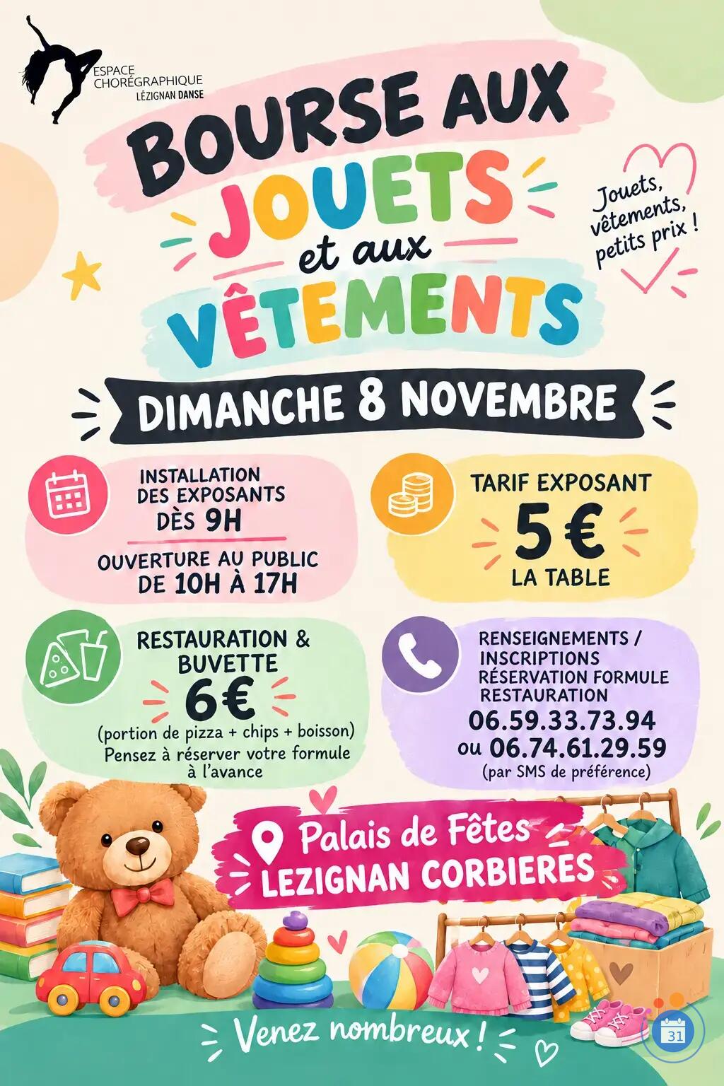 Image BOURSE AUX JOUETS ET VÊTEMENTS LÉZIGNAN DANSE (photo 1)