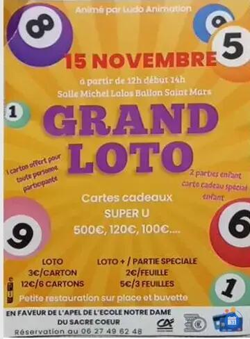 Image loto de L'APEL de l'école notre dame animé par ludo (photo 1)