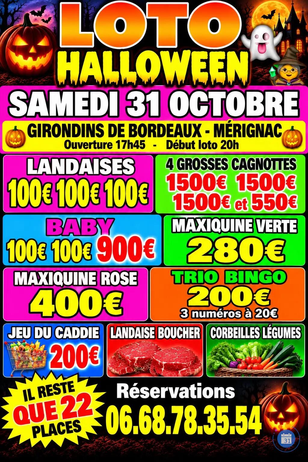 Image Loto spécial Halloween 🎃🧙👻5 grosses cagnottes (photo 1)