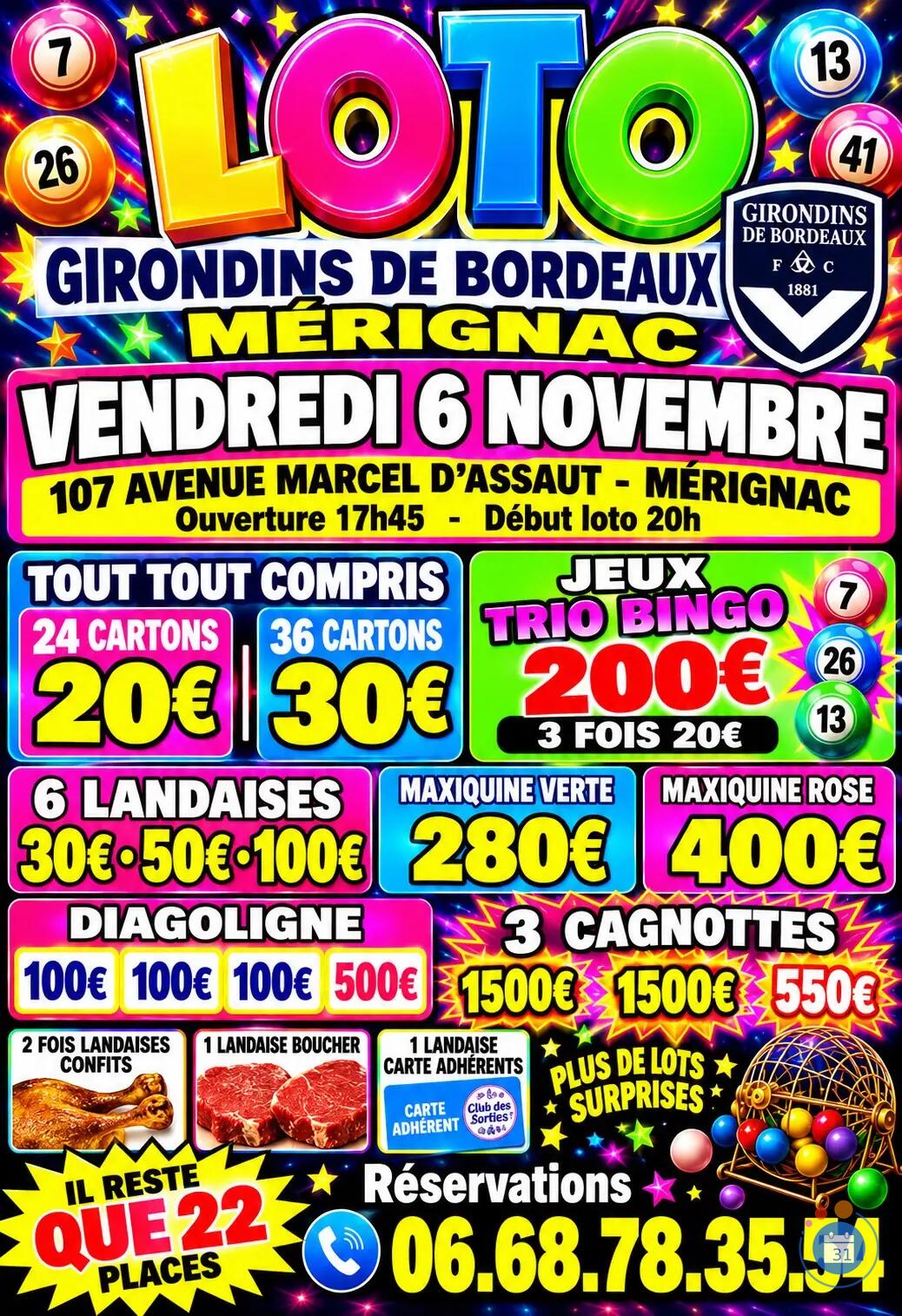 Image Loto forfait 20€ ou 30€ tout tout compris 36 cartons 2 grosses cagnottes (photo 1)