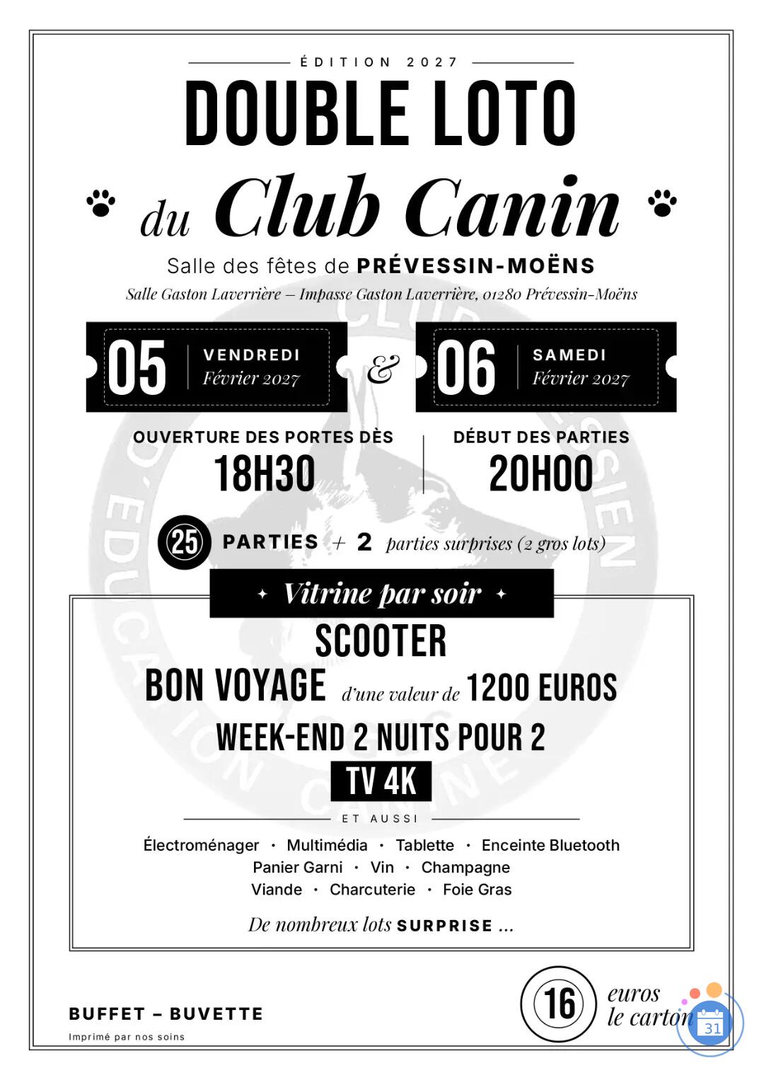 Image Double loto du club canin (photo 1)