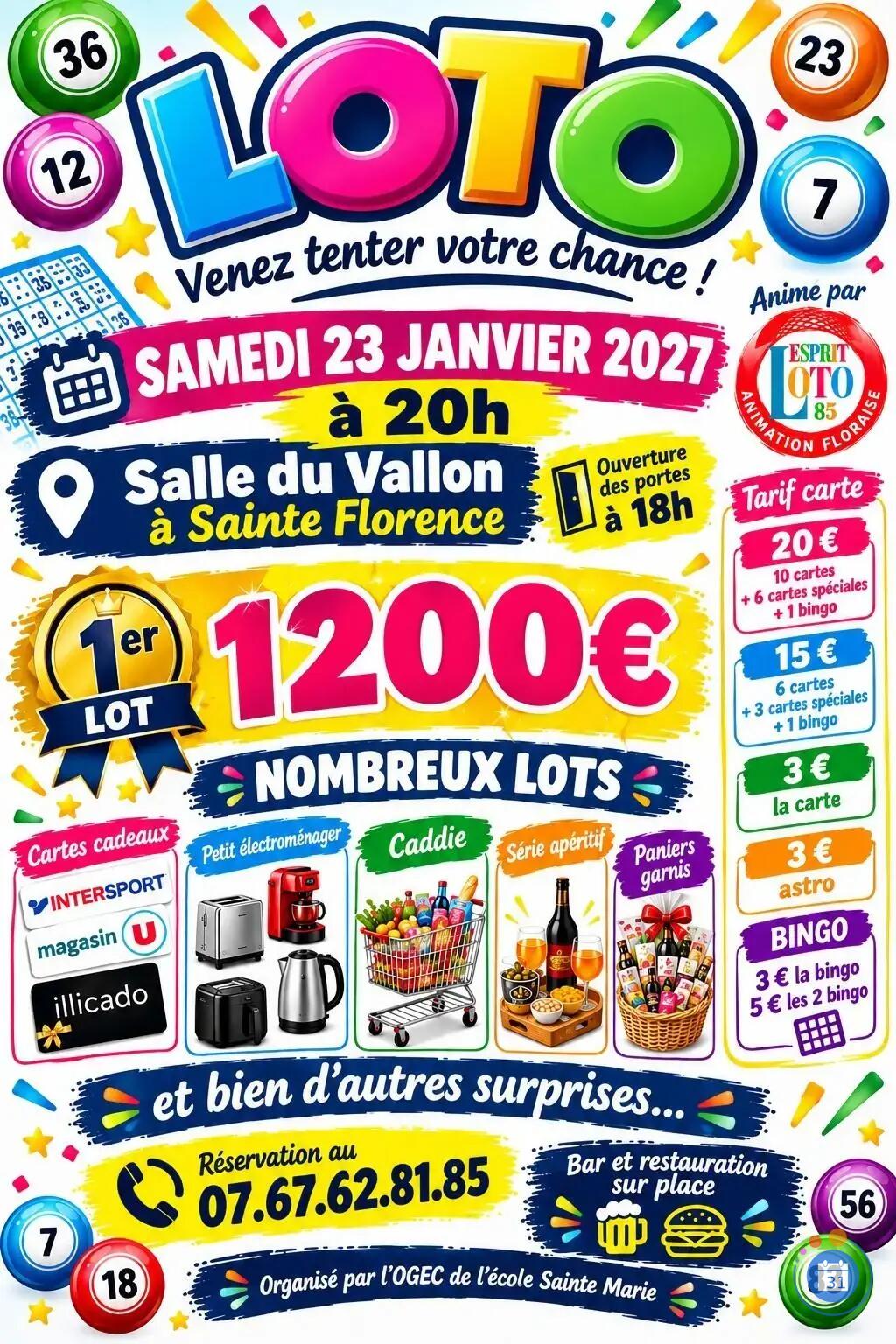 Image MEGA LOTO OGEC LES FLORENTINE ANIMATION FLORIAN (photo 1)