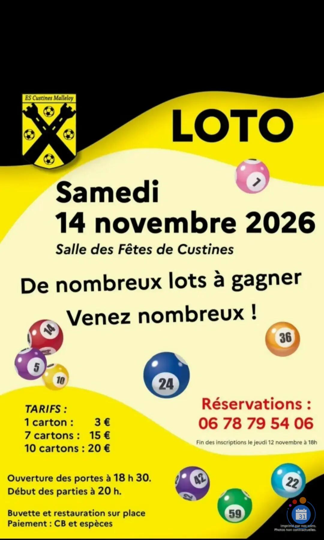 Image Loto Entente sportive Custines -Malleloy (photo 1)