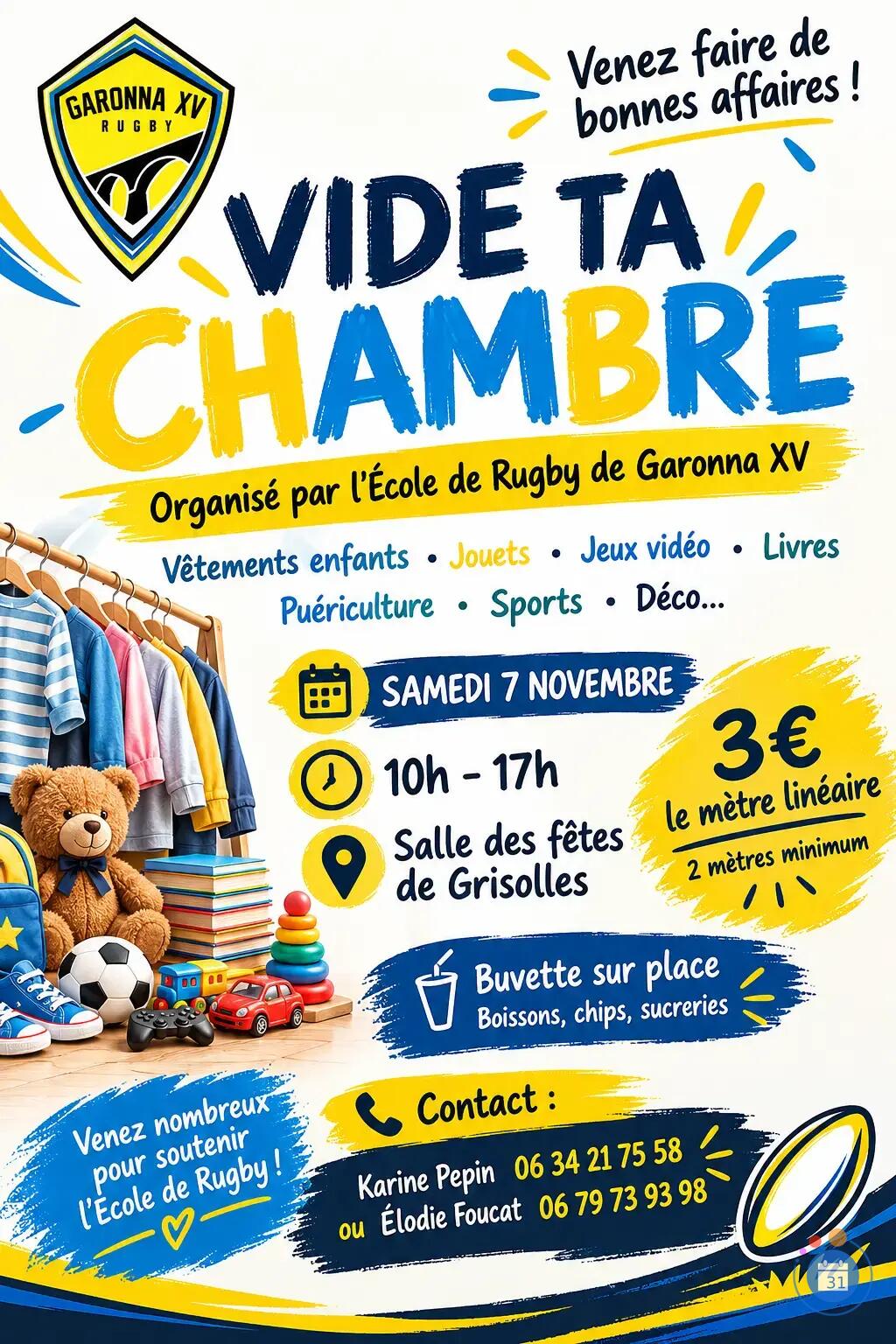 Image Vide Ta Chambre organisé par l'école de rugby de Garonna XV (photo 1)