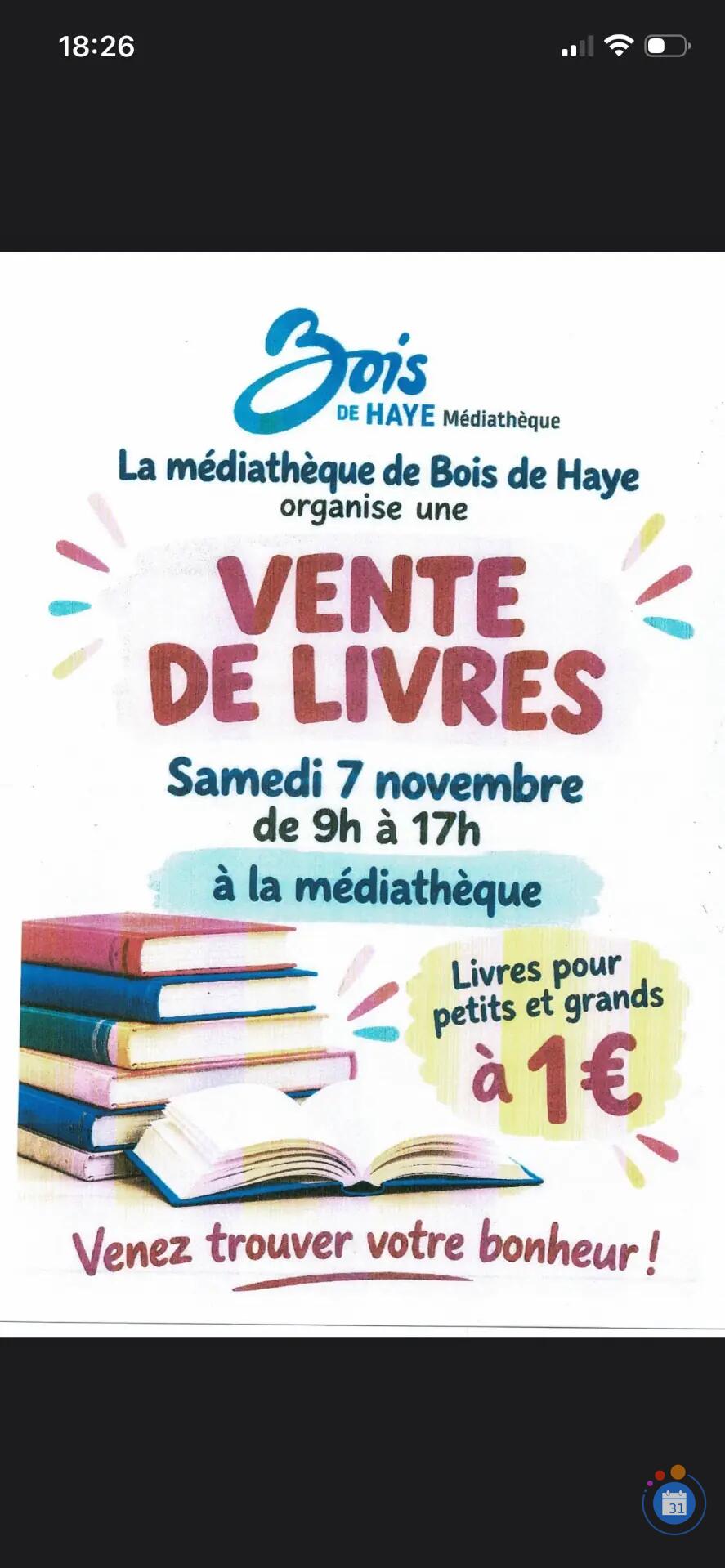Image Vente de livres de la médiathèque - 1€ le livre (photo 1)