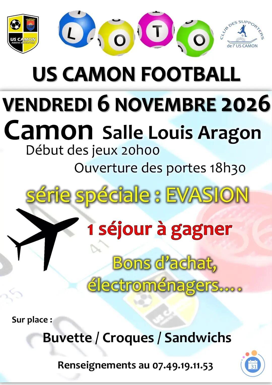 Image Loto Quiné Us Camon Football (photo 1)